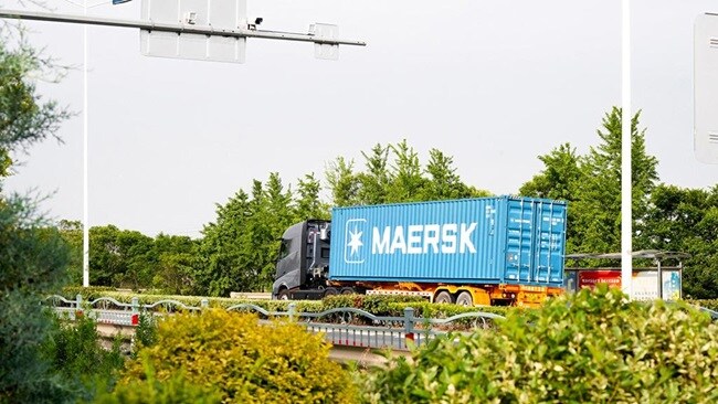 Truck with Blue Maersk Container