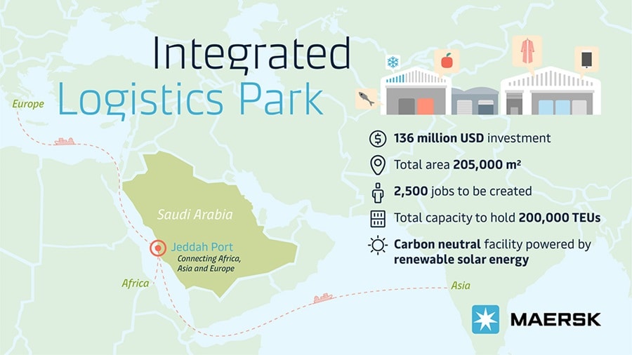 Maersk Saudi Arabia to set up the first Integrated Logistics Park at Jeddah Islamic Port. Image: Maersk