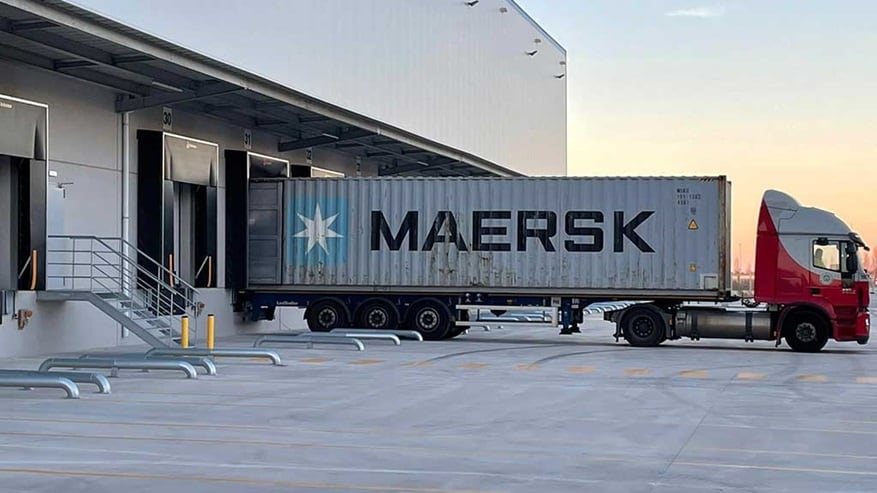 Maersk truck at logistics center