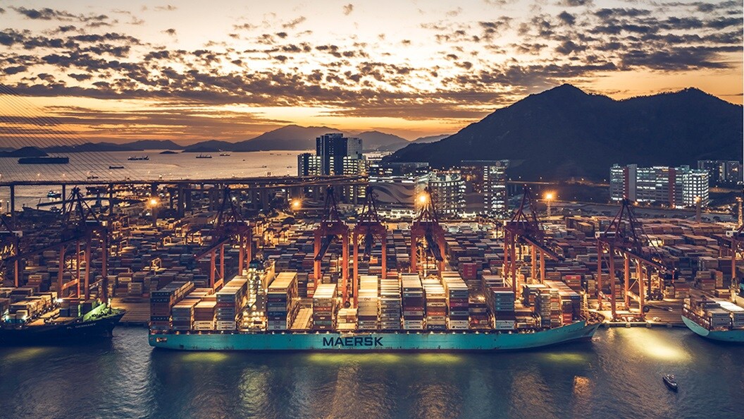 Maersk vessel at hong kong