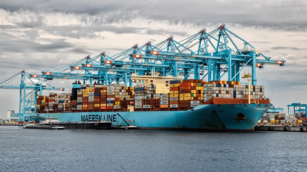 Maersk ship in the ocean
