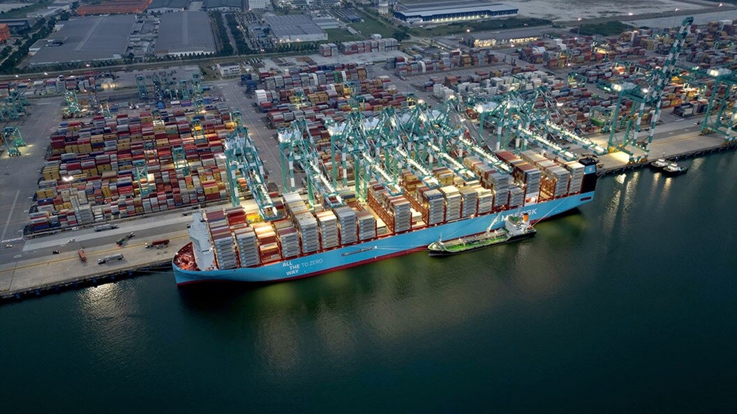 Maersk ships at the port