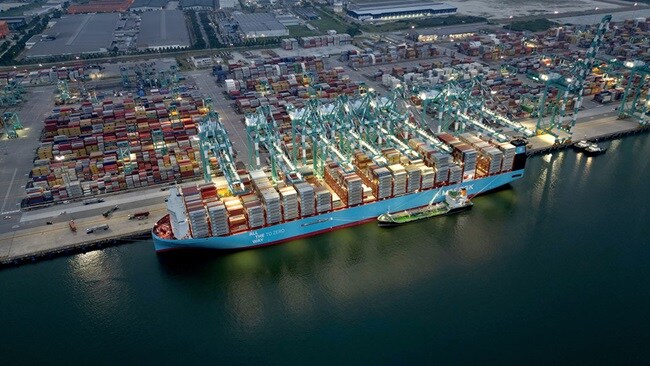 Maersk ships at the port
