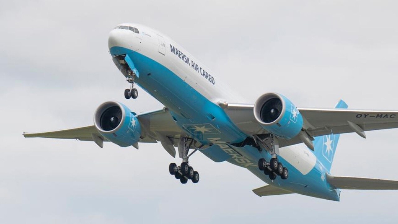 Maersk Air Cargo aircraft in flight supporting East Africa logistics