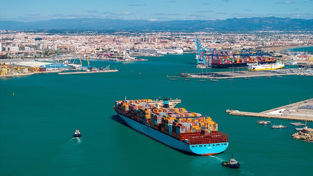 Evelyn Maersk at Valencia Port, APM Terminals